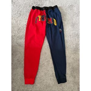 Black Pyramid Varsity Letter Jogger Pants Size 3XL Red and Navy